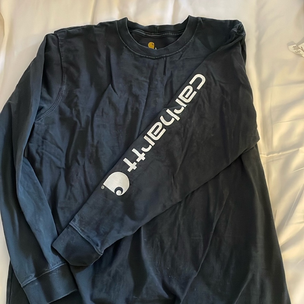 Carhartt long sleeve shirt. Blank back with sleeve logo. Large